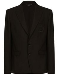 Dolce & Gabbana - Logo Embroidered Tailored Blazer - Lyst
