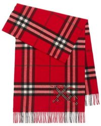 Burberry - Wide Cross Stitch Ekd Check Scarf - Lyst