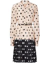 Fendi - Falena Dots Printed Beted Midi Shirt Dress - Lyst