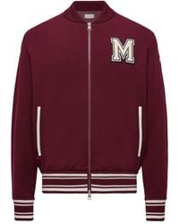 Moncler - Embroidered Monogram Padded Zip-Up Wool Blend Cardigan - Lyst