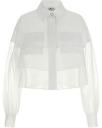 Elisabetta Franchi - Layered Cropped Shirt - Lyst