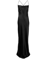 Saint Laurent - Spaghetti Strap Open Back Maxi Dress - Lyst