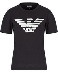 Emporio Armani - Logo Printed Crewneck T-Shirt - Lyst