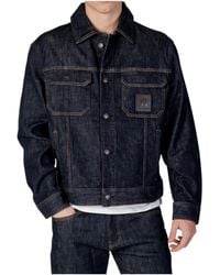 ARMANI EXCHANGE - Logo-Patch Denim Jacket - Lyst