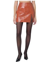 ANDAMANE - Faux Leather Mini Skirt - Lyst