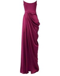Alex Perry - Draped Satin Crêpe Bustier Gown - Lyst