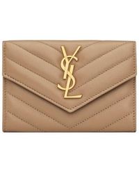 Saint Laurent - Cassandre Matelassé Small Envelope Wallet - Lyst