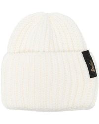 Borsalino - Logo Patch Ribbed Knitted Beanie - Lyst