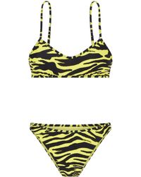 The Attico - Animal-Print Triangle Bikini - Lyst