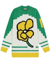 KENZO - Poppy Flower Intarsia-Knit Jumper - Lyst