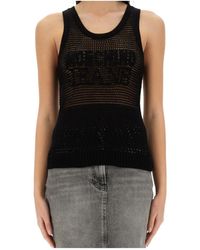 Moschino - Mesh Top With Logo - Lyst