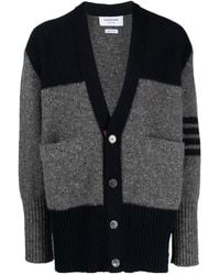 Thom Browne - V-Neck Oversized Jersey Cardigan - Lyst