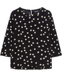 Max Mara - 'S All-Over Dot Printed Crewneck Top - Lyst