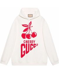 Gucci - Logo-Print Cotton Hoodie - Lyst