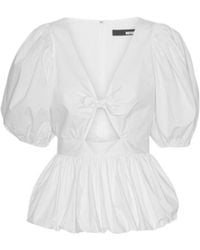 ROTATE BIRGER CHRISTENSEN - Puff Sleeve Peplum Top - Lyst