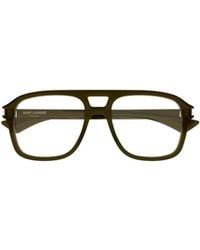 Saint Laurent - Pilot-Frame Glasses - Lyst