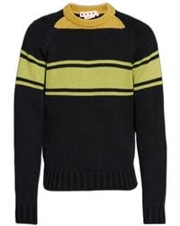 Marni - Striped Logo-Patch Sweater - Lyst