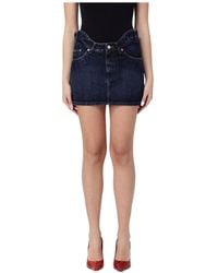 Jean Paul Gaultier - The Curved Denim Mini Skirt - Lyst