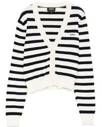 A.P.C. - Galle Striped Button Cardigan - Lyst