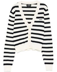 A.P.C. - Gaëlle Striped Button Cardigan - Lyst