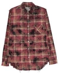 R13 - Distressed Effect Fringed Shirt - Lyst