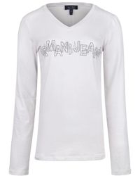 Armani Jeans - Logo Long-Sleeved T-Shirt - Lyst