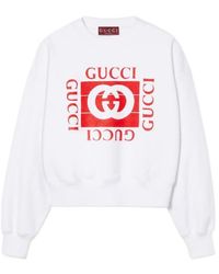 Gucci - Logo Printed Crewneck Sweatshirt - Lyst