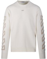 Off-White c/o Virgil Abloh - Long-Sleeve Crew-Neck Sweater - Lyst