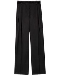 Rohe - Pleated Straight-Leg Satin Trousers - Lyst