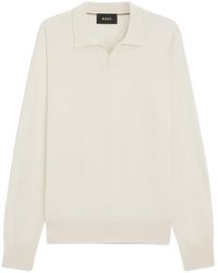 BOSS - Boss Textured V-Neck Knitted Sweater - Lyst