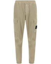 Stone Island - Logo Patch Straight Leg Trousers - Lyst