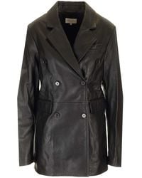 Loulou de Saison - Benetra Double Breasted Leather Jacket - Lyst