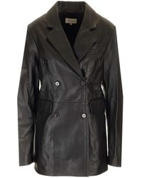 Loulou de Saison - Benetra Double Breasted Leather Jacket - Lyst