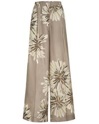 Brunello Cucinelli - Printed Silk Trousers - Lyst