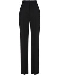 McQueen - High-Waist Pleat Detailed Trousers - Lyst