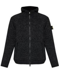 Stone Island - Zip-Up Logo Patch Jumper - Lyst