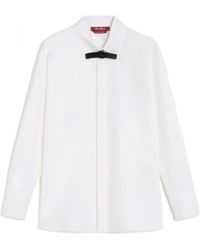 Max Mara - Studio Roll Bow Embellished Shirt - Lyst