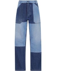 Etro - Patchwork Logo-Embossed Straight-Leg Jeans - Lyst
