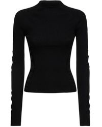 Dion Lee - Rib Knit Wool Round Neck Sweater - Lyst