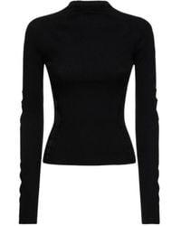 Dion Lee - Rib Knit Wool Round Neck Sweater - Lyst
