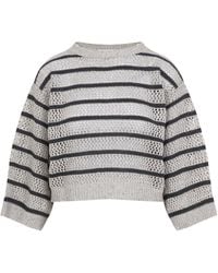 Brunello Cucinelli - Striped Knit Jumper - Lyst