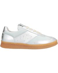 MM6 by Maison Margiela - Metallic Low-Top Leather Shoes - Lyst