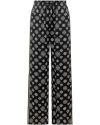 CASABLANCA - Silk Pants With Monogram Print - Lyst