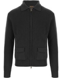 Woolrich - Zip-Up Collared Knitted Sweater - Lyst