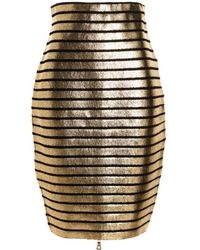 Balmain - Stripe-Detail Midi Skirt - Lyst