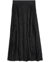 Balenciaga - Creased Pleated Midi Skirt - Lyst