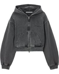 Alexander Wang - Crystal Hotfix Zip-Up Hoodie - Lyst
