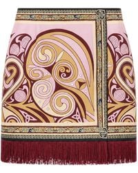 La DoubleJ - Mini Foulard Skirt With Fringes - Lyst