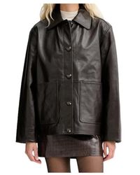 Rag & Bone - Long-Sleeved Leather Jacket - Lyst