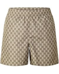 Gucci - Monogram Print Elastic Waist Shorts - Lyst